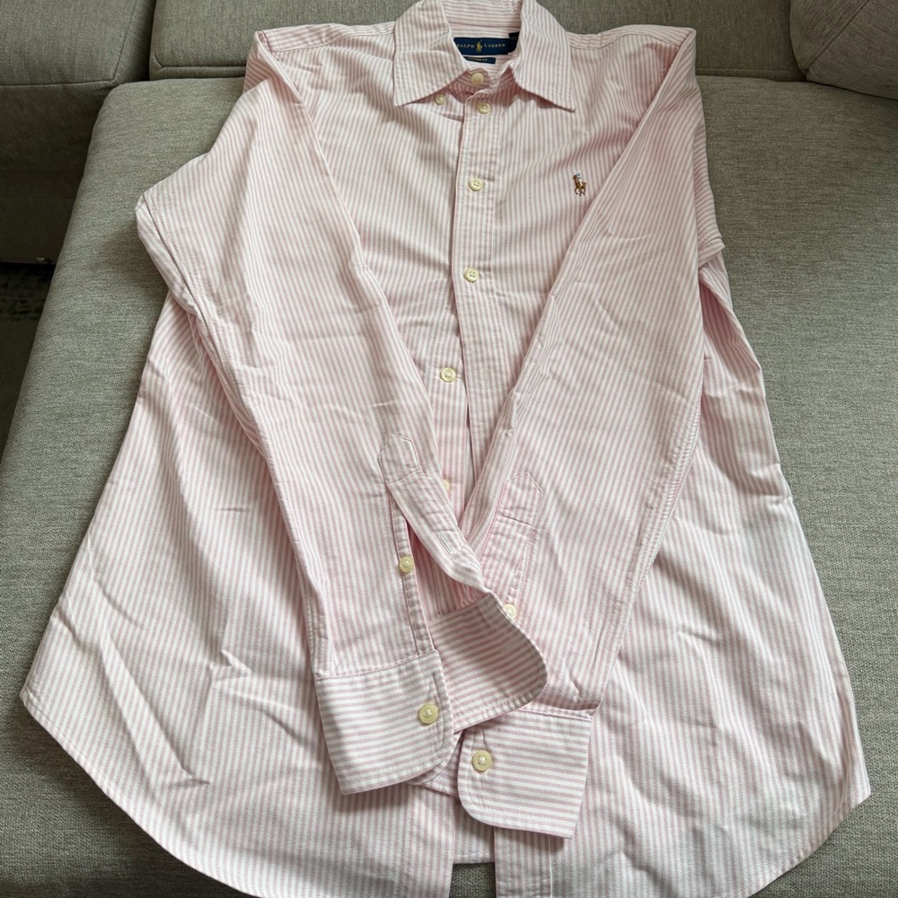 Ralph Lauren Light Pink Striped Button Down Shirt